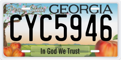 GA license plate CYC5946