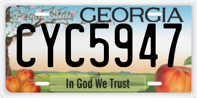GA license plate CYC5947