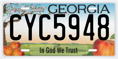 GA license plate CYC5948