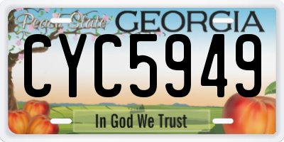 GA license plate CYC5949