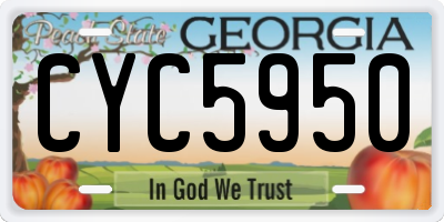 GA license plate CYC5950