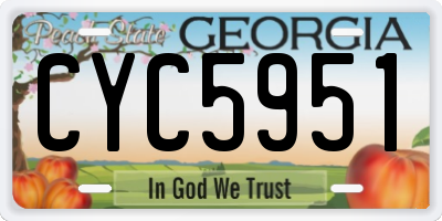 GA license plate CYC5951