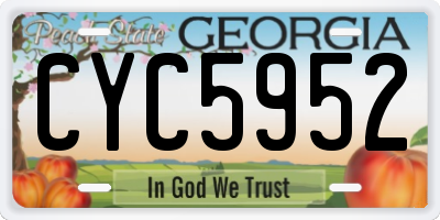GA license plate CYC5952