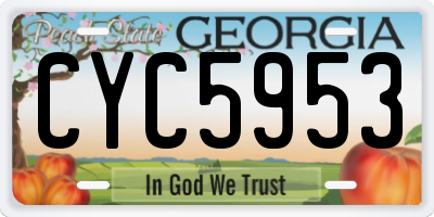 GA license plate CYC5953