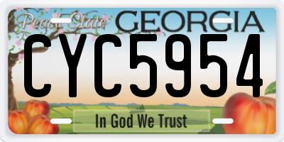 GA license plate CYC5954