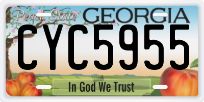 GA license plate CYC5955