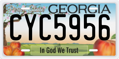 GA license plate CYC5956