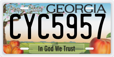 GA license plate CYC5957