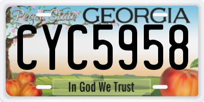 GA license plate CYC5958