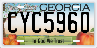 GA license plate CYC5960
