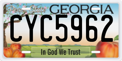 GA license plate CYC5962