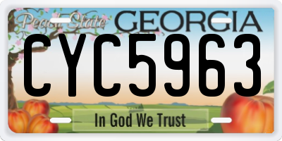 GA license plate CYC5963