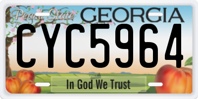 GA license plate CYC5964