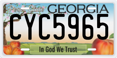GA license plate CYC5965