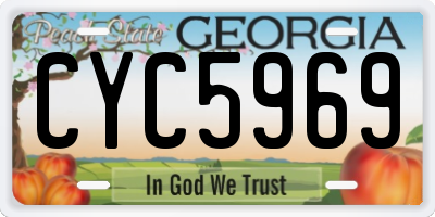 GA license plate CYC5969