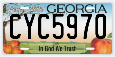 GA license plate CYC5970