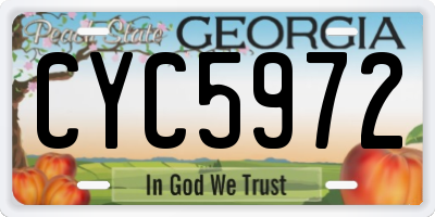 GA license plate CYC5972