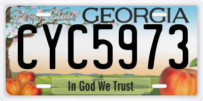GA license plate CYC5973