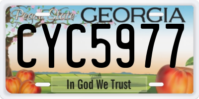 GA license plate CYC5977