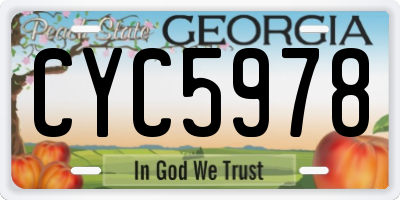 GA license plate CYC5978