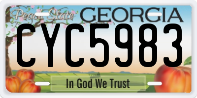 GA license plate CYC5983