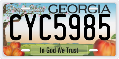 GA license plate CYC5985