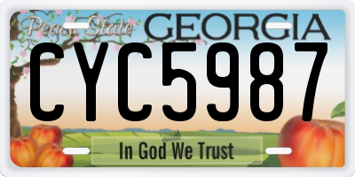 GA license plate CYC5987