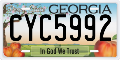 GA license plate CYC5992