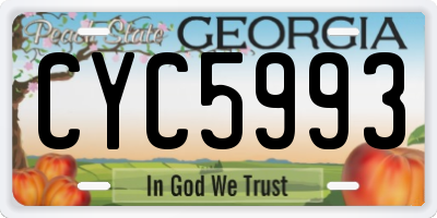 GA license plate CYC5993