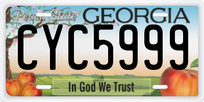 GA license plate CYC5999