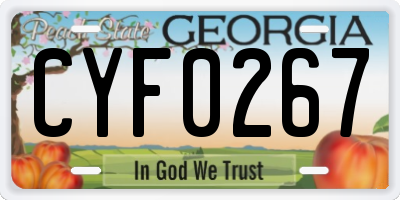 GA license plate CYF0267