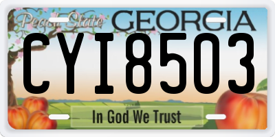 GA license plate CYI8503