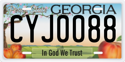 GA license plate CYJ0088