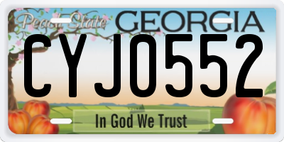 GA license plate CYJ0552