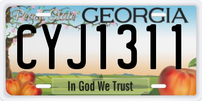 GA license plate CYJ1311