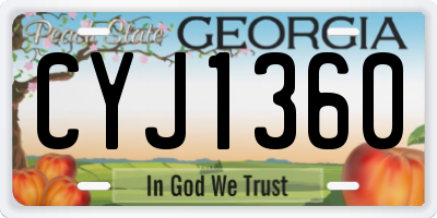 GA license plate CYJ1360