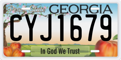GA license plate CYJ1679