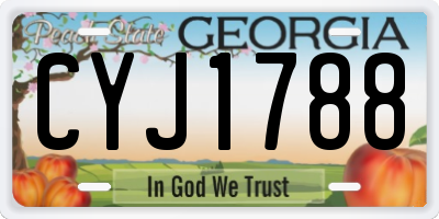 GA license plate CYJ1788