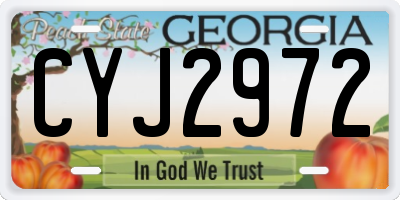 GA license plate CYJ2972