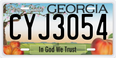 GA license plate CYJ3054