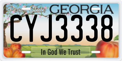 GA license plate CYJ3338