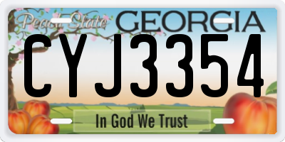 GA license plate CYJ3354