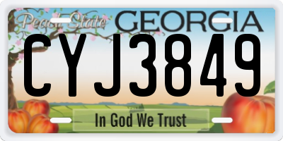 GA license plate CYJ3849