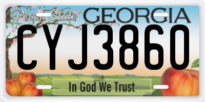 GA license plate CYJ3860