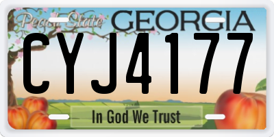 GA license plate CYJ4177