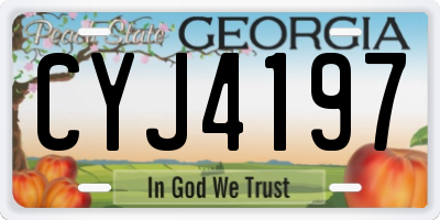 GA license plate CYJ4197