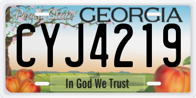 GA license plate CYJ4219