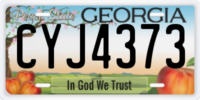 GA license plate CYJ4373