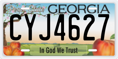 GA license plate CYJ4627