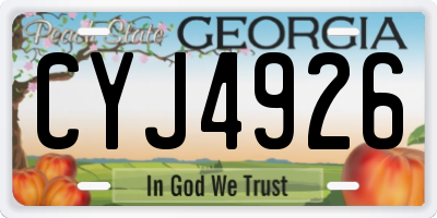 GA license plate CYJ4926